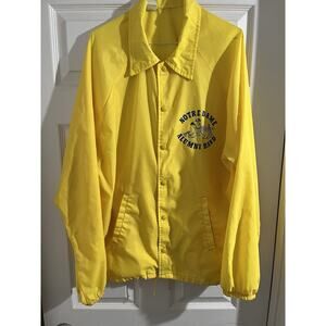 Vintage Champion Jacket Mens XL Yellow Notre Dame Band Rain Windbreaker